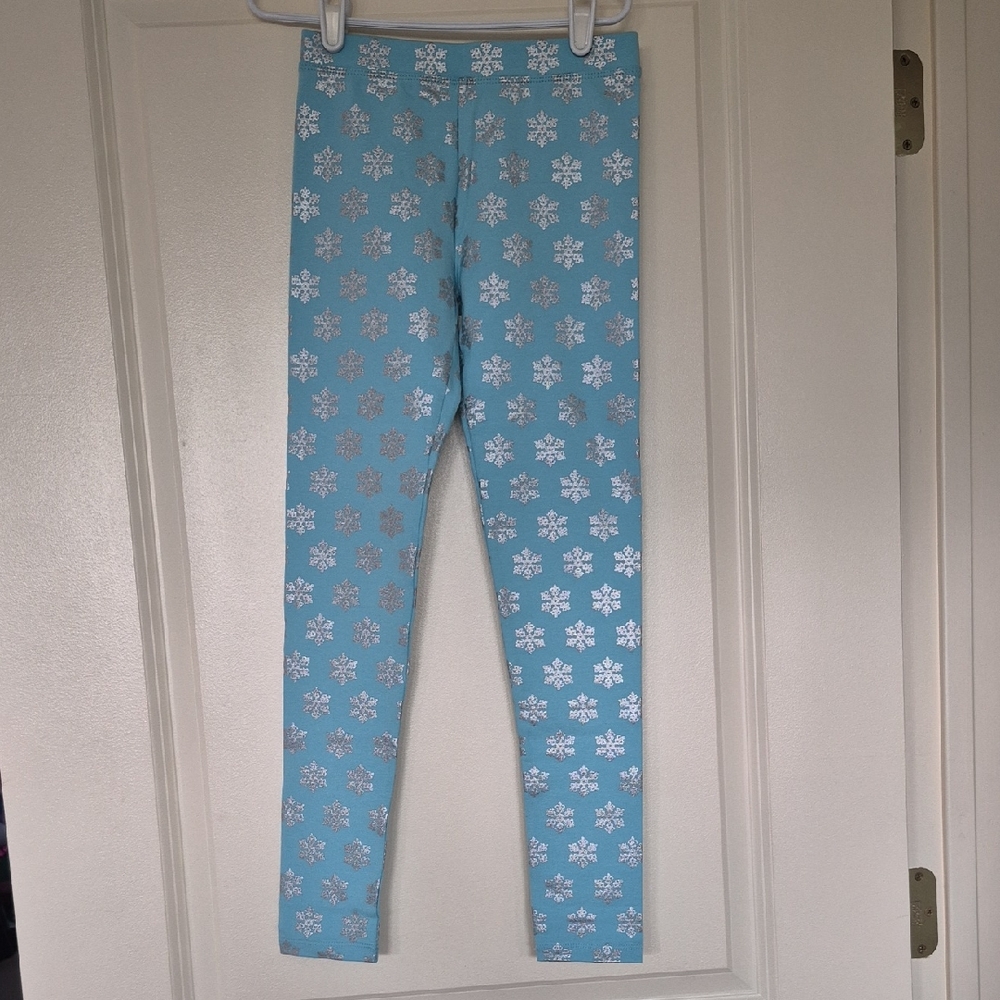 Crewcuts Light Blue Snowflake Print Leggings